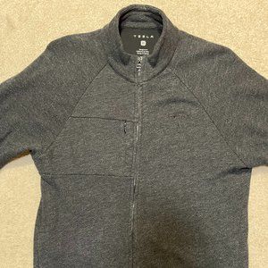 Authentic Tesla Full Zip Grey Sweater